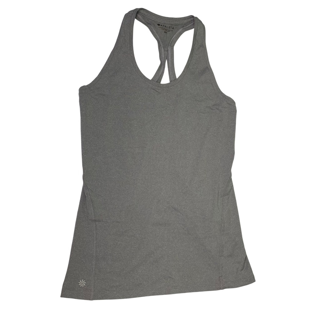 Athleta Tank‎ Top Women's XS Gray Activewear Workout  Racerback Athletic